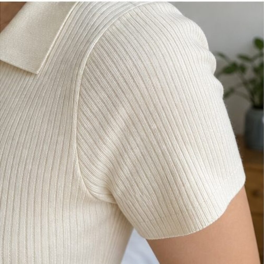 Navy Button Blouse - Picture 5 of 6